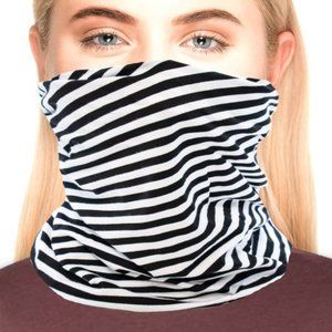Black/White Gaiter Face Mask -Beanie-Headband